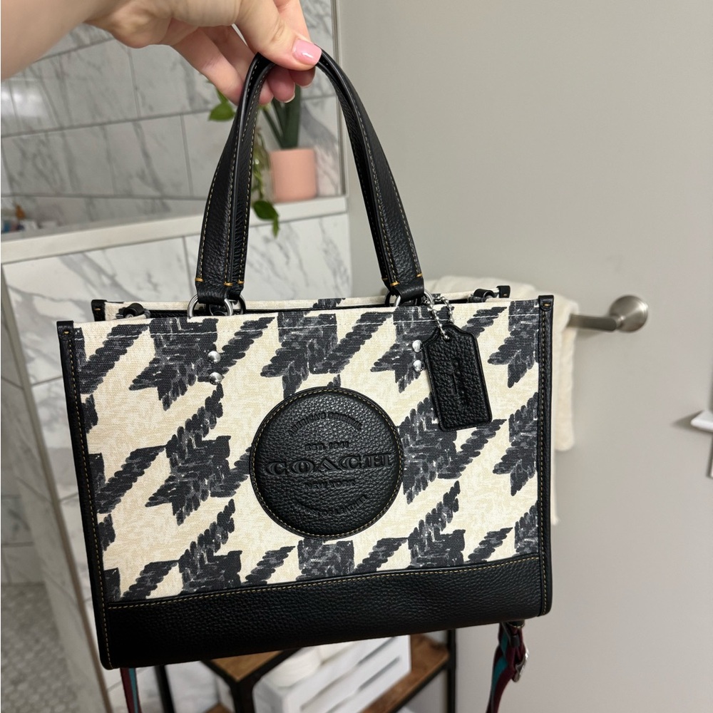 Coach Houndstooth Crossbody Tote